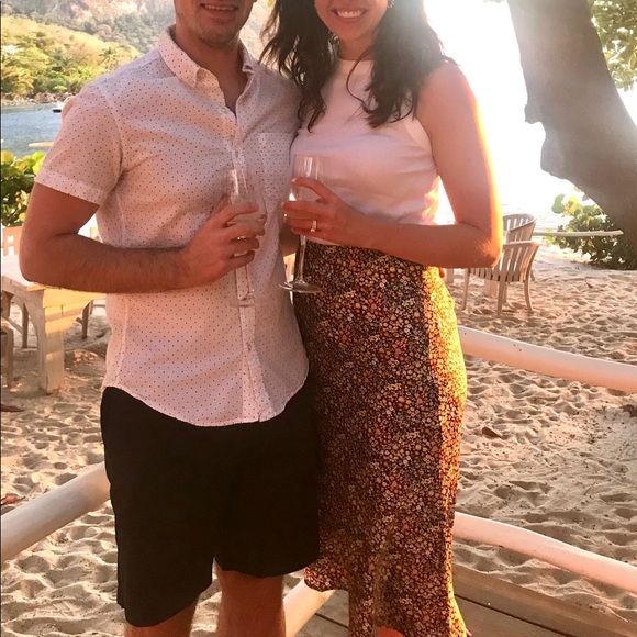 Loft Satin Floral Midi Skirt - Picture 3 of 3